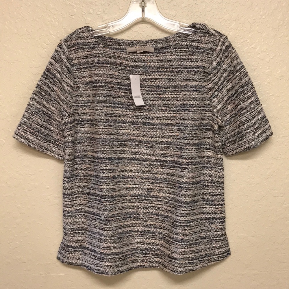 Ann Taylor loft tweed knit blouse